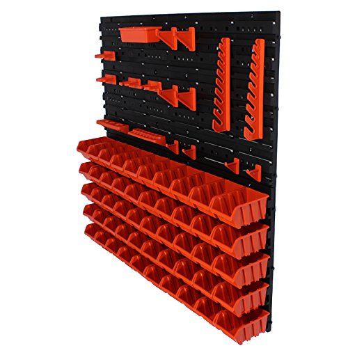 71 tlg. Werkzeugwand Wandregal Regal 4 Platten + 50 Stapelboxen Gr. 1 + Halterung #1 & #2 Box Werkstatt Lagerregal ( 8 - 71 tlg. Regale )