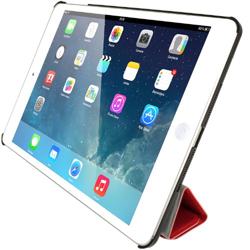 igadgitz Rot PU Ledertasche Hülle Smart Cover für Apple iPad Air 2013 Mit Multi-Winkel Betrachtungs-stand + Auto Sleep/Wake + Displayschutzfolie - 8