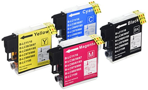 Prestige Cartridge LC1100/LC985 20-er Pack Druckerpatronen für Brother DCP-J125 DCP-J315W DCP-J515W MFC-J220 MFC-J265W MFC-J410 MFC-J415W MFC-J515W DCP-145C DCP-163C DCP-165C DCP-167C DCP-185C DCP-195C DCP-197C DCP-365CN DCP-373CW DCP-375CW DCP-377CW DCP-383C DCP-385C DCP-387C DCP-395CN DCP-585CW DCP-6690CN DCP-6690CW DCP-J715W MFC-250C 255CW 257CW 290C 295CN 297C 490CW 5490CN 5890CN 5895CW 6490CW 670CD 670CDW 6890CDW 790CW 795CW 930CDN 990CW J615W, schwarz / cyan / magenta / gelb