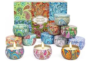 Dsclavacy Scented Candles for Women - 12Pcs 2.5OZ Natural Soy Wax Long Lasting Portable Travel Tin Aromatherapy Candles, Birthday & Christmas Gifts