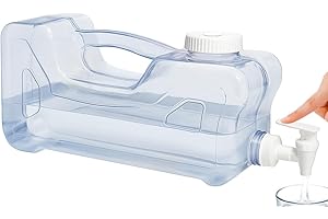ICHIGO ICHIE Dispensador de Agua para Nevera con Grifo y Asa, Garrafa de Plástico Transparente Reutilizable para Bebidas Frías, Dispensador Portátil Resistente y Libre de BPA, Capacidad de 3.8 Litros