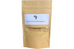 Malet Citronskal 50g – Naturligt Citronzest Pulver – Torkad Citrus Limon – Fräsch & Syrlig Smak för Bakning & Matlagning – 10