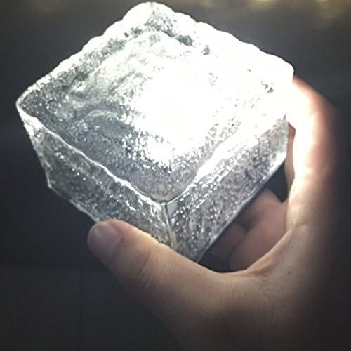 2 Pack White LED Solar Garden Path Light , Solar Ice Brick weatherproof Ideal for Garden, Paths Walls, Rockery , Patios, Steps, Drive Edge, Footpath Edge ,Paving Etc by NORDSD