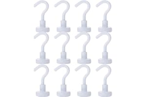 Bkinsety Pack de 12 Gancho Magnético,Super fuerte Neodimio Gancho Magnético 5.5 kg de Fuerza 16mm de Diámetro