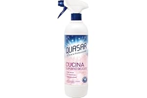 QUASAR PULITO STELLARE Quasar - Cucina Superfici Delicate, Piani a Induzione, Laminati, Marmi, Quarzi - Sgrassa, Protettivo, Senza Aloni - 680 ml