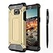 Produktbild Samsung Galaxy Note 7 Hülle, Alfort 2 in 1 Schutzhülle Hart PC + TPU Case Cover Telefon Kasten Vollschutz für Samsung Galaxy Note 7 Smartphone für Zu Fuß / Bergsteiger / Radfahren / Kletterei, etc ( Golden ) + Schwarz Stylus Pen