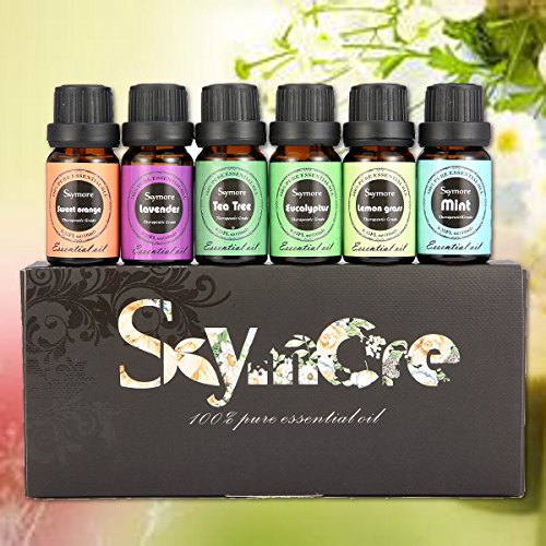 Skymore Ätherische Öle Set-6 verschiedene Duftrichtungen (Zitronengras, Lavendel, Teebaum, Eukalyptus, Orange, Minze)-Entspannung und Kurren-100% Pur Aromatherapie Öle in einem Geschenkset 6X10 ml - 3