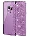 Produktbild Snewill Compatible Galaxy S9 Hülle,S9 Case,Glitter Shiny Bling Slim PU Leather Folio Flip Handyhülle with Card Slot & Clear Soft TPU Back Cover Schutzhülle für Samsung Galaxy S9 -Bling Purple