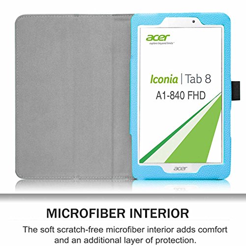 Fintie Acer Iconia Tab 8 A1-840 FHD Hülle – Hochwertige Kunstleder Slim Fit Stand Case Cover Schutzhülle Tasche Etui für Acer Iconia A1-840 FHD (8 Zoll) Tablet, Blau - 6