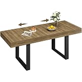 Yaheetech Extendable Dining Table 15-200 cm for 8 People | Rectangular Table for Kitchen, Dining Room, Living Room and Office