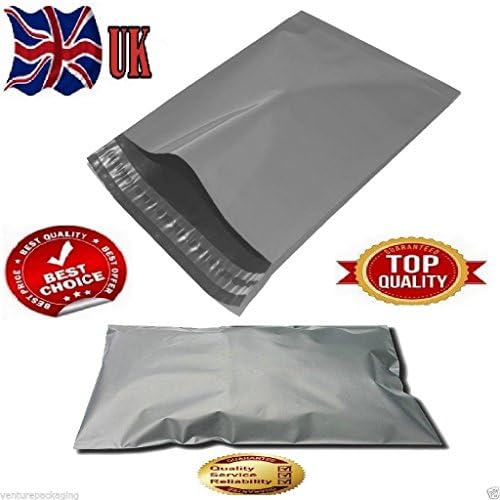 Vickys 100 Mixed STRONG POLY MAILING POSTAGE POSTAL BAGS QUALITY SELF SEAL GREY PLASTIC