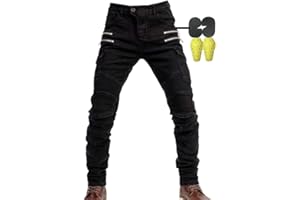 CBBI-WCCI Mens Motorcycle Jeans Motorbike Pants for Men Biker Pants Protective Motorcycle Trousers with 4X Protect Pads (Black, XXL= 36W / 32L)