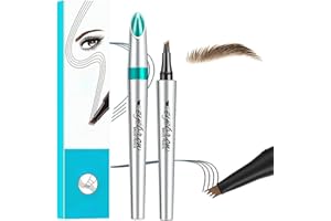 ‎ENITMOR 3D Magic Augenbrauenstift, wasserfester Microblading-Augenbrauen-Tattoo-Stift, präziser Microblading-Augenbrauenstift mit 4 Gabelspitzen, modischer wasserfester Make-up Augenbrauenstift (Dunkelbraun)