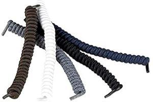 Homecraft Coiler Shoe Laces, Brown, No Tie Laces for Users with Limited Finger Strength and Hand Functionality, Elastic Spiral Laces for Kids, Runners, and Users Who Struggle to Tie Shoes