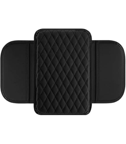 Copri Bracciolo Auto In Pelle - Design A Diamanti - Impermeabile E Antigraffio - 29x17 Cm - Foto 4