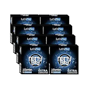 NOTTY BOY LetsPlay Plain Extra Lubricated Condom For Men - 24 Count (Pack of 8)
