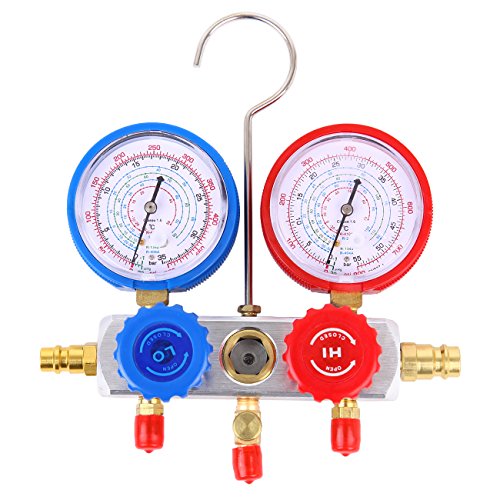 Ridgeyard Monteurhilfe Klimaanlage R134a R22 R404a R410a mit Schlauchset Schnellkupplung - 6