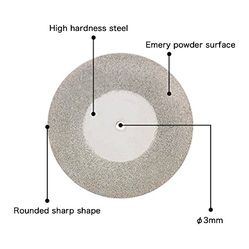 Fortag 5 tlg 50mm Diamanttrennscheibe Gelochte Diamant-Trennscheiben mit Pleuelstange für Drehwerkzeug Rotationswerkzeuge Dremel Steinklinge - 3