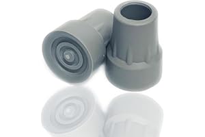 MESINURS Embouts de béquille, embouts de rechange pour canne médicale, 2,22 cm, lot de 2, gris