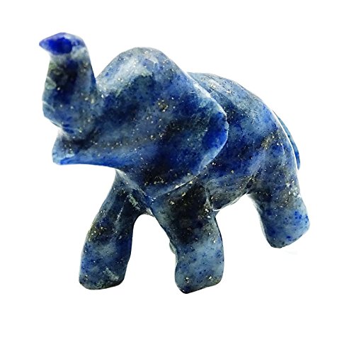 Harmonize Azul lapislázuli Piedra labrada pequeño Elefante Estatua de la Figura Reiki Vector de la decoración