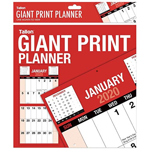 MantraRaj 2020 Easy One Month to View Giant Print Square Wall Calendar Planner