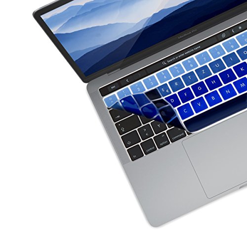 kwmobile Tastaturschutz Apple MacBook Pro 13" / 15" (ab 2016) Touchbar - QWERTZ Silikon Laptop Tastaturfolie - Notebook Tastaturschutzfolie Hellblau Dunkelblau