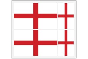 HANDMADE BY STUKK 4 pegatinas de vinilo de la bandera de San Jorge Inglaterra para el espejo de parachoques del coche, iPad Van y ordenador, Pegatinas Coche Exterior