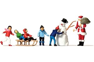 Preiser 1/87 Ème - PR10626 - Modélisme Ferroviaire - Père Noël - Bonhomme de Neige et Enfants