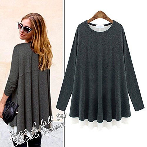 MLG162 2015 The New Loose Autumn Women Fashion bottoming shirt (M, GRAY)