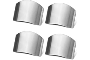 JTKREW 4 pièces de Housse de Protection des Doigts en Acier Inoxydable, utilisés pour Couper Les Fruits et légumes, Accessoires de sécurité de Coupe de Cuisine, protéger Les Doigts