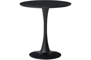 EGOONM Tavolo da Pranzo Rotondo con Base a Piedistallo, Piccolo Tavolo Rotondo per Cucina, Sala da Pranzo, Soggiorno, Caffetterie, Il Desktop è un Pannello Completo (Nero, 70 * 70 * 75cm)