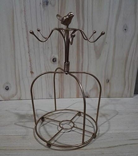 WYJ Wrought iron hanging glass rack, storage rack, coffee cups, tray plate rack , elegant gold