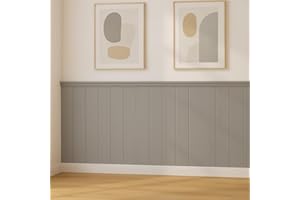 Home Treats Wall Panelling Kit Tongue & Groove Paintable MDF Wood Wall Panel Slats