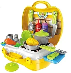 Smartcraft Ultimate Kid Chef Bring Along Kitchen Cooking Suitcase Set (27 Pieces) - Multicolor (Made in India)