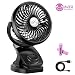 Produktbild COMLIFE Mini Clip Tischventilator leistungsstark Fan 90° selbstdrehend oszillierend USB & batteriebetriebener stufenlos Wiederaufladbar Ventilator Leise für Schlafzimmer Büro Kinderwagen Auto Camping