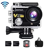 JEEMAK Action Cam WIFI sports Cam 4K Camera mit 2.4G...