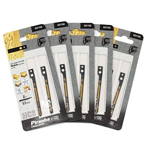 Preisvergleich Produktbild 20 Piranha X21152 HCS Stichsägeblätter für Holz, Spanplatten, Sperrholz, Plexiglas und PVC. Fit Old Makita 10er Pack (10 x 2 Stück)