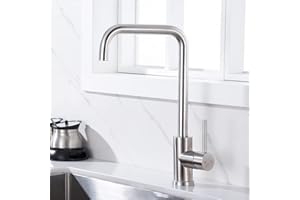 Robinet de Cuisine Haute Pression YUANNY Mitigeur Cuisine Pivotant à 360° à Levier Unique, Mitigeur Évier Monocommande en acier inoxydable SUS304, Chaude et Froide Réglable