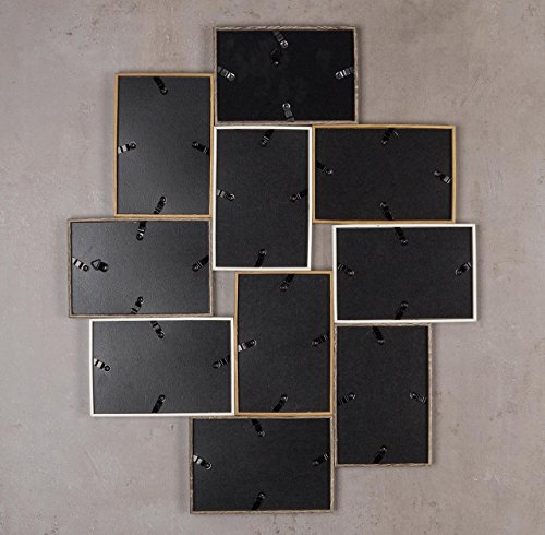 Bilderrahmen Holz Weiß Braun Eiche 45x53x2cm 10 Fotos 10×15 Fotorahmen 3D - 6