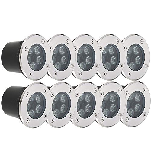 Wisdom Powered By G.Kaos - Kit 10 Pezzi Da 5W 450Lumen Faretti Led Da Incasso Per Esterni Segnapasso Calpestabile e Impermeabile IP65 Luce Bianco Freddo 6500K