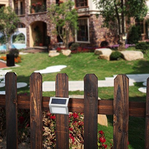 NORDSD 4 Stk 3 LED Solarleuchte Garten Edelstahl Solar Wandleuchte Solarlampe mit Auto On/Off, Wetterfest für Garten Außen Terrasse Hof - 5