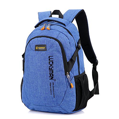 Y6086# Teimose 15.6inch Laptop Bag Business Case Classic Daypack Bookbag Travel Backpack School Bag Rucksack (SKY BLUE)