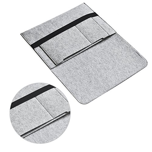 Alienwork Schutzhülle für 12-13.3 Zoll Tablet/Laptop/iPad Tragetasche Hülle Case Tasche Etui Sleeve Tragbarer Filz grau MSPB-02 - 4