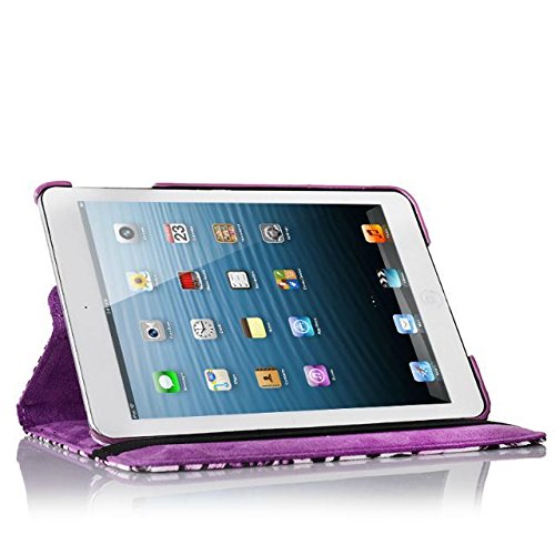 inShang Hülle für Apple ipad mini 3 mini 2 mini 1, Edles PU Leder Tasche Hülle Skins Etui Schutzhülle Ständer Smart Case Cover für Tablet iPad, Super Automatische Einschlaf-/Aufwach funktion, 360 Grad rotierende + inShang Logo hochwertigen Stylus Eingabestift Stift - 3