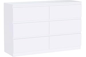 Vida Designs Denver 6 Drawer Chest of Drawers White – Modern Wooden Storage Unit