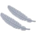 ULTNICE 2pcs Silicone Bookmark Mold Feather Leaf Mould Epoxy Resin Casting Jewelry Pendant Tag Mold for DIY Bookmark Handiwork Supplies