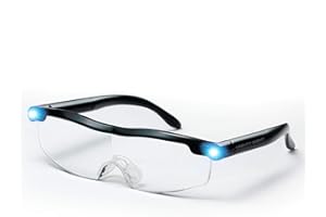 JML Magnifying Glasses with Light - Reading for Hands-Free Wearable 160% Magnification and Magnifier Spectacles for Hobbies - Rechargeable, Fits Over Standard Glasses - Mighty Sight