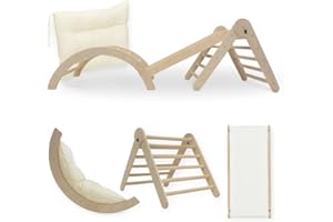 ‎MAMOI MAMOI Zestaw wspinaczkowy: trójkąt wspinaczkowy do wnętrz, zestaw 4 w 1. Bujak łuk wspinaczkowy z poduszką, do użytku wewnątrz