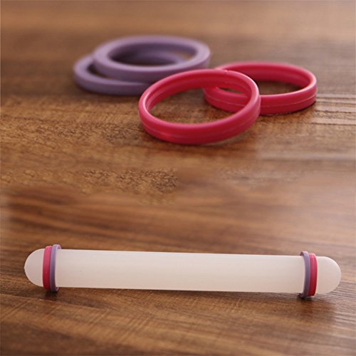 Weiß Antihaft-Teigrolle mit Glide, Fondant Kuchen Teig Roller Stick, Dekorieren Kuchen, Roller, verstellbare Teig Roller Pin, Küche Handwerk Backen Kochen Werkzeug – Kunststoff & #-; 23 x 2,5 cm, 22,9 cm - 6