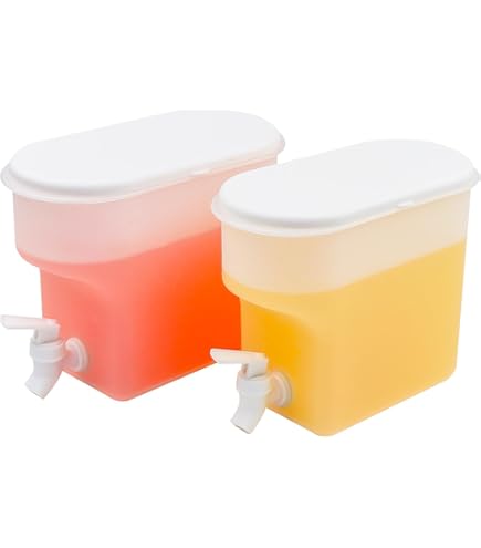 2 Pack Fridge Water Dispensers Bottle with Leak-proof Spigot and Convenient Handle Reusable Plastic Juice Beverage Dispenser Water Jug for Party Refrigerator Drink Iced Tea Juice Storage 2 Pack Fridge Water Dispensers Bottle with Leak-proof Spigot and Convenient Handle Reusable Plastic Juice Beverage Dispenser Water Jug for Party Refrigerator Drink Iced Tea Juice Storage